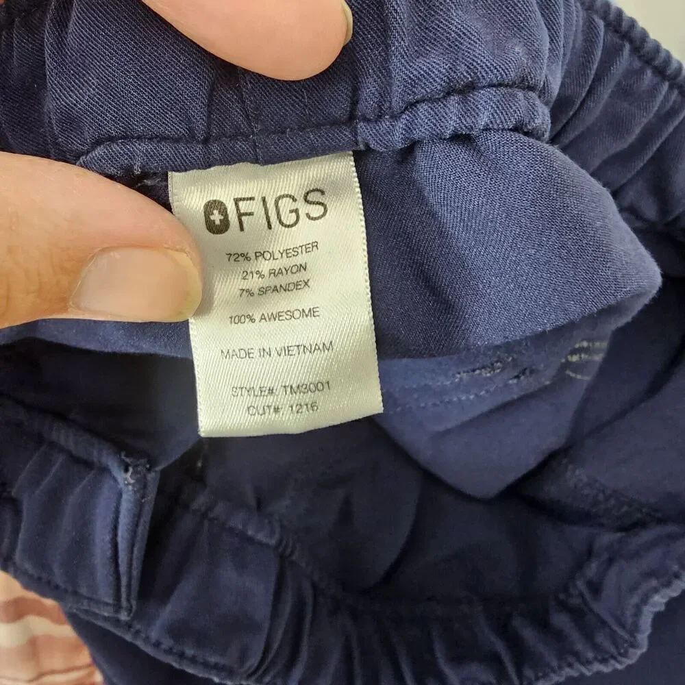 Figs Cairo Cargo Scrub Pants Men's Large Navy Blue Technical Collection Medical